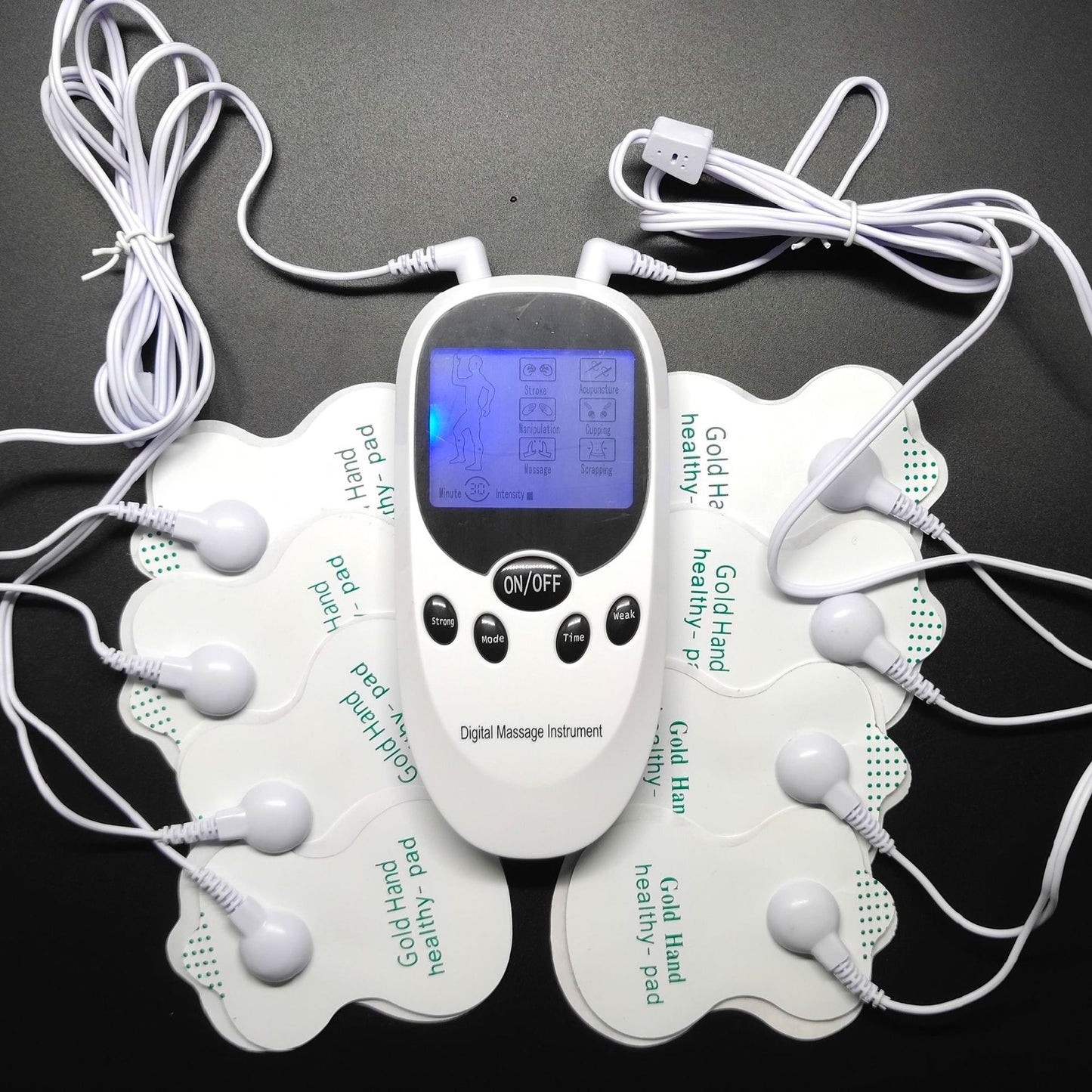 Électrique Acupuncture Numérique Thérapie Tens Massage Du Corps Double Canaux D'impulsion Stimulateur Musculaire Pour Retour Cou Jambe Soulagement de La Douleur